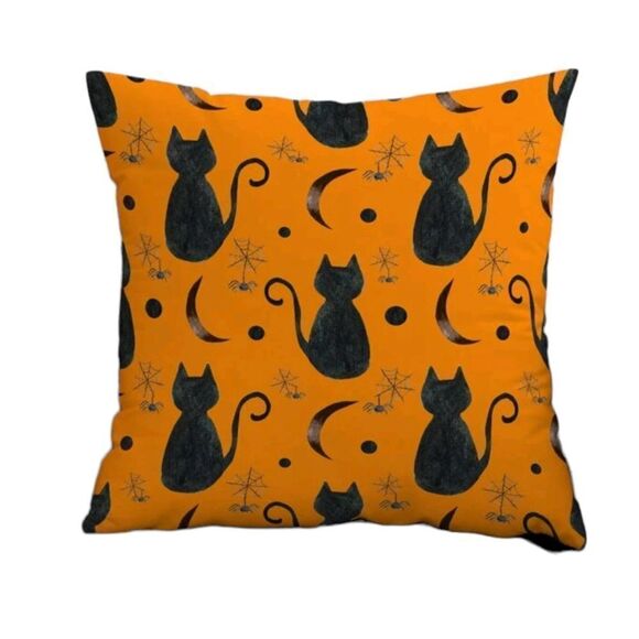 Halloween Cat 🐈‍⬛ Pillow Cover - Picture 1 of 6